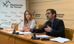 Yolanda Sevilla y Carlos Boné, en la sala de prensa de la Diputación Provincial de Teruel