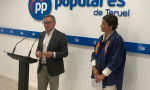 Joaquín Juste y Ana Marín, en la sede del Partido Popular de Teruel
