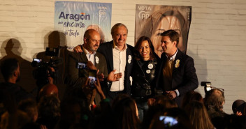 Pedro Rollán, Jorge Azcón y Natalia Chueca