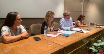 Silvia Quílez, Yolanda Sevilla, Joaquín Juste y Emma Buj durante el Comité Ejecutivo provincial