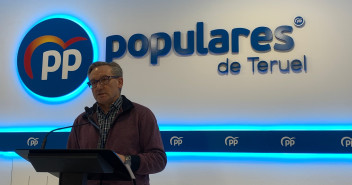 Joaquín Juste, durante la rueda de prensa celebrada este miércoles en la sede de los populares turolenses