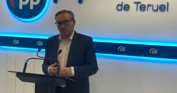 Joaquín Juste, durante la rueda de prensa celebrada este miércoles en la sede de los populares turolenses