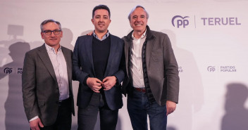 Juste, Herrero y Azcón en un acto del Partido Popular de Teruel
