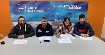 Imagen de archivo de los consejeros comarcales del Bajo Aragón durante una rueda de prensa