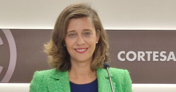 Marian Orós, durante la rueda de prensa