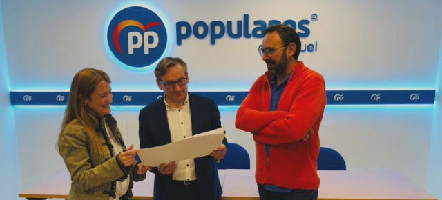 Yolanda Sevilla, Joaquín Juste y Manuel Gambaro, tras la rueda de prensa celebrada este lunes en Teruel