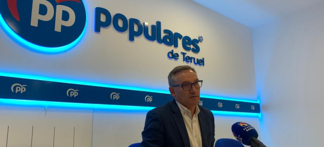 Joaquín Juste, en la sede del Partido Popular durante la rueda de prensa de este miércoles