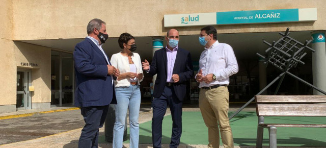 Imagen de una visita reciente de la portavoz de Sanidad, Ana Marín, a la ciudad de Alcañiz