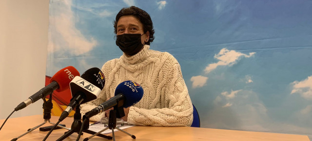 Ana Marín durante la rueda de prensa en Teruel