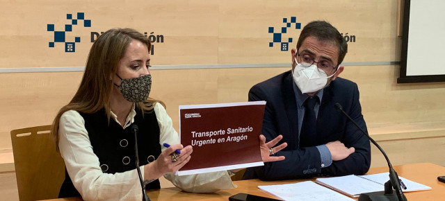 Yolanda Sevilla y Carlos Boné en la rueda de prensa previa al pleno de la DPT
