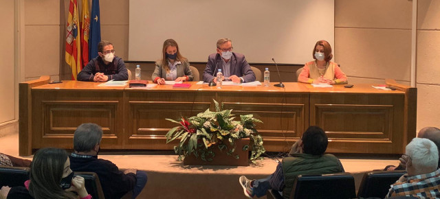 Carlos Boné, Yolanda Sevilla, Joaquín Juste y Emma Buj en la reunión conjunta del Comité Ejecutivo y la Junta Directiva