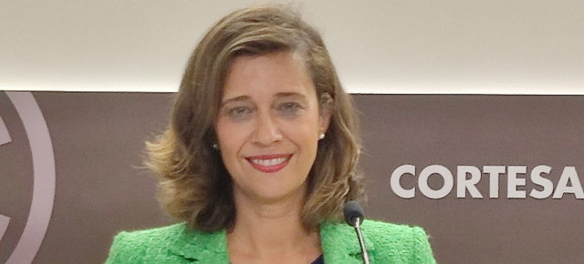 Marian Orós, durante la rueda de prensa