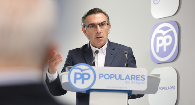 Beamonte, en un acto en la sede de los 'populares' regionales