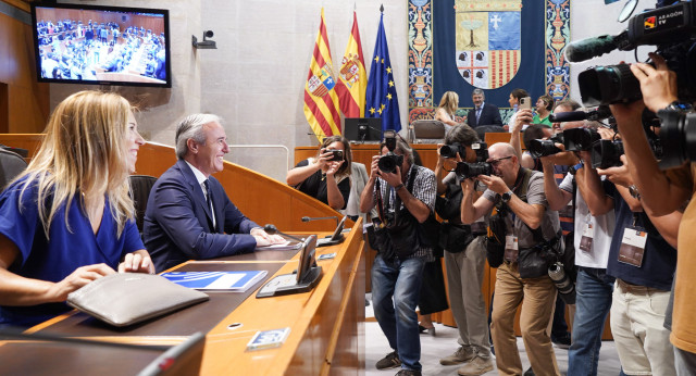 El candidato a la Presidencia de Aragón ha centrado su discurso en expresar su voluntad de reformar la actual política fiscal