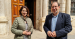 Emma Buj y Julio Esteban, a las puertas del Ayuntamiento de Teruel
