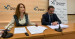Yolanda Sevilla y Carlos Boné, minutos antes de comenzar el pleno de presupuestos de la Diputación de Teruel