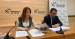 Yolanda Sevilla y Carlos Boné en una rueda de prensa en la Diputación Provincial de Teruel