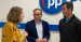 Rosa Sánchez, Joaquín Juste y Diego Puerto, en la sede del PP turolense