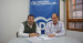 Miguel Ángel Estevan y Ángel Espés, en el despacho municipal del Grupo Popular en el Ayuntamiento de Alcañiz