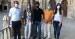 Los concejales del Grupo Municipal Popular en la plaza de España de Alcañiz